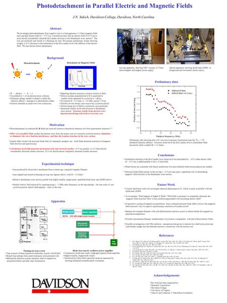 1. M.C. Baruch, W.G. Sturrus, N.D. Gibson, and D.J. Larson, Phys. Rev. A 45, 2825 (1992); N.D. Gibson, B.J. Davies, and D.J Larson, Phys. Rev. A 48, 310.