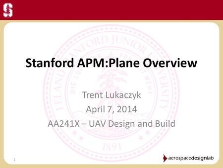 Stanford APM:Plane Overview