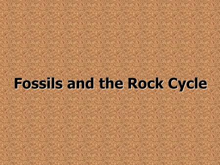 Fossils and the Rock Cycle. h ^ The rock cycle explains how one type of rock can be transformed into another in nature.