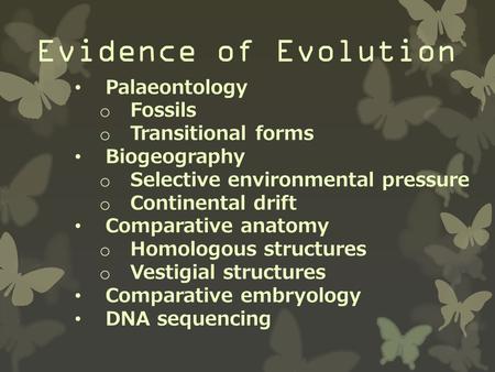 Evidence of Evolution Palaeontology Fossils Transitional forms