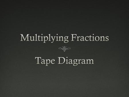 Multiplying Fractions