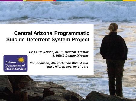 Central Arizona Programmatic Suicide Deterrent System Project Dr. Laura Nelson, ADHS Medical Director & DBHS Deputy Director Don Erickson, ADHS Bureau.