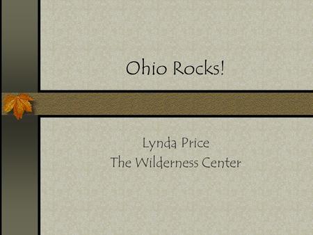 Ohio Rocks! Lynda Price The Wilderness Center.