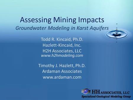 Assessing Mining Impacts Groundwater Modeling in Karst Aquifers