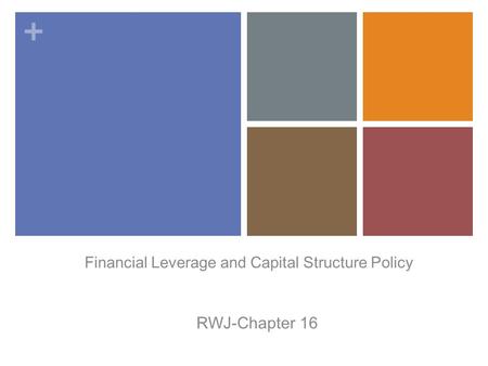 Financial Leverage and Capital Structure Policy