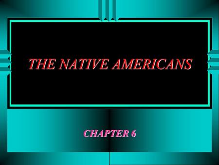 THE NATIVE AMERICANS CHAPTER 6.