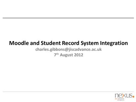 Moodle and Student Record System Integration charles