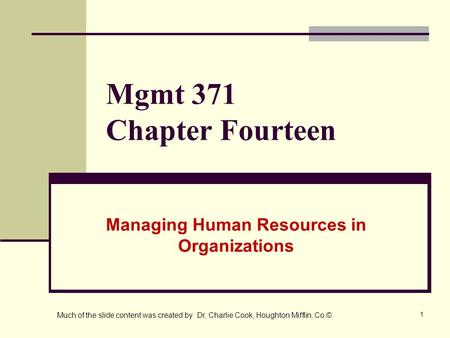 Managing Human Resources in Organizations