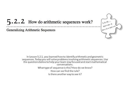 What type of sequence is this? How do we know?