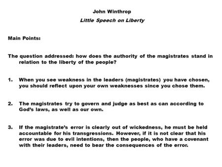 Little Speech on Liberty