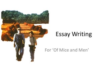 Essay Writing For ‘Of Mice and Men’. Shape of an Essay.