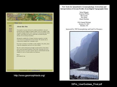 Http://www.geomorphtools.org/ StPro_UserGuidees_Final.pdf.