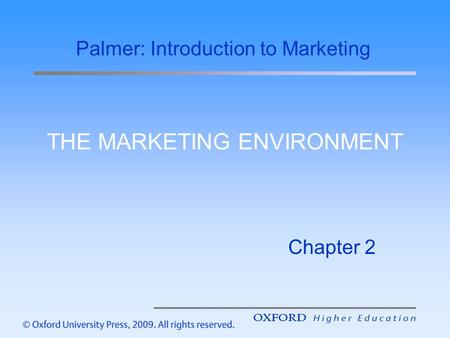 THE MARKETING ENVIRONMENT