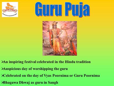 Guru Puja An inspiring festival celebrated in the Hindu tradition