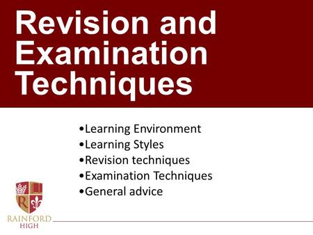 Revision and Examination Techniques