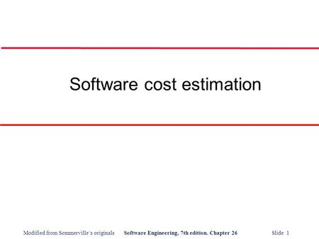 Software cost estimation