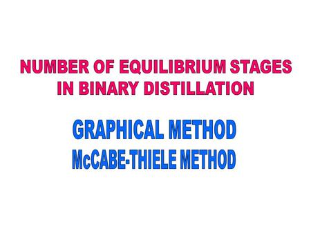 This method is based on the Lewis modification of the Sorel method, It assumes equimolal overflow in the rectifying section, in the stripping section,