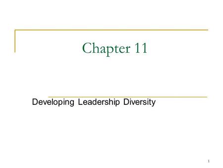 Developing Leadership Diversity