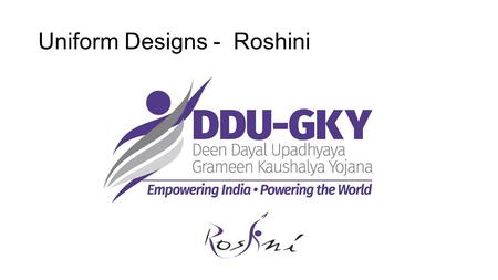 Uniform Designs - Roshini. Colors to be used: purple: C-80 M-90 Y-0 K-10 Grey: C- 11-M-7 Y-6-K-0.