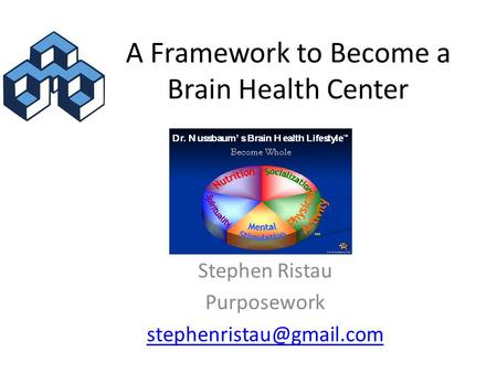 A Framework to Become a Brain Health Center Stephen Ristau Purposework