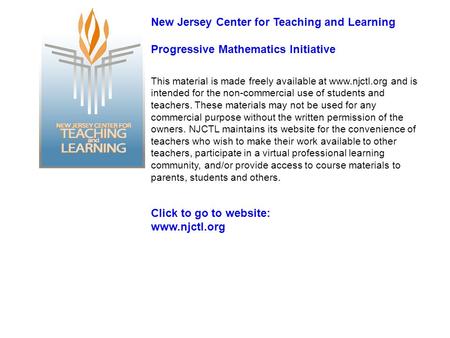 New Jersey Center for Teaching and Learning