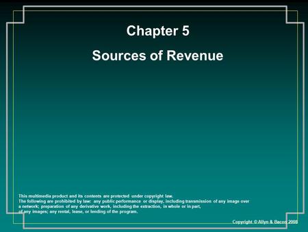 Chapter 5 Sources of Revenue