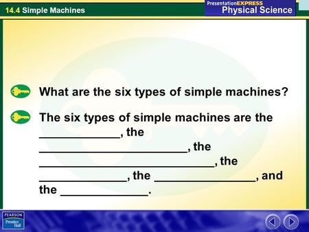 What are the six types of simple machines?