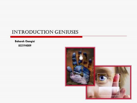 Introduction Geniuses Bahareh Changizi 852194009.