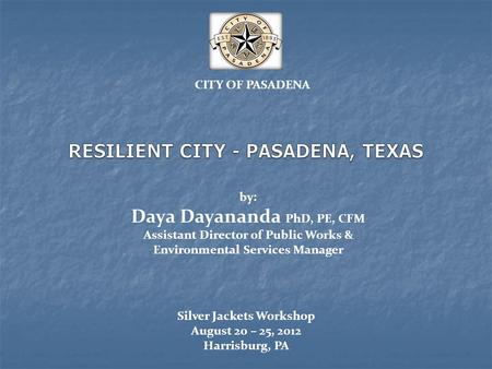 RESILIENT CITY - PASADENA, TEXAS