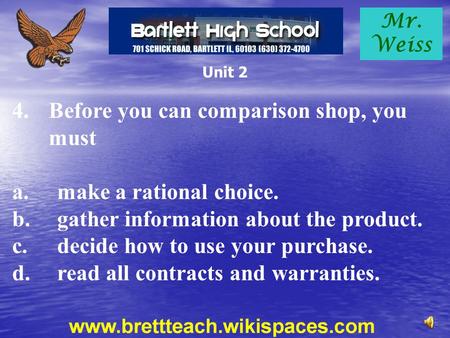 Before you can comparison shop, you must