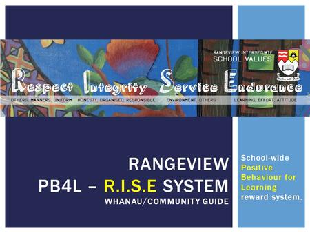 RANGEVIEW PB4L – R.I.S.E System whanau/community guide