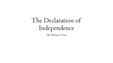 The Declaration of Independence