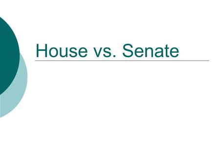 House vs. Senate. HouseSenate  2 year terms  Oklahoma Representatives – 5  Total Representatives– 435  Leader- Speaker Of The House  6 year terms.