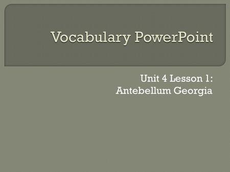 Vocabulary PowerPoint