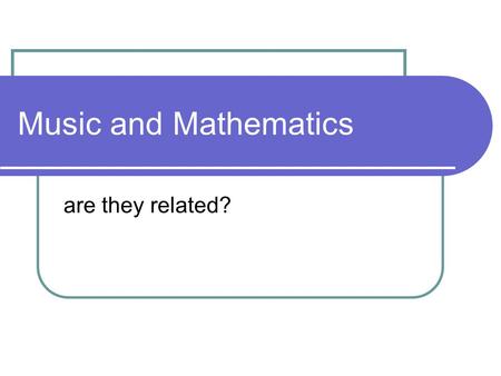 Music and Mathematics are they related?. What is Sound? Sound consists of vibrations of the air. In the air there are a large number of molecules moving.