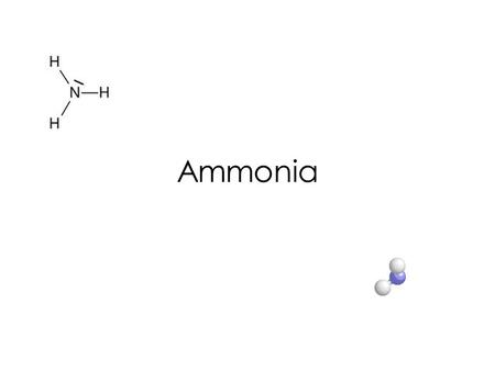 Ammonia. History Fritz Haber (pictured) developed synthesised Ammonia, he received a Nobel Prize for this in 1918. Ammonia is important for fertilisers.