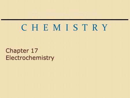 Chapter 17 Electrochemistry