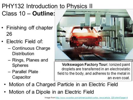 PHY132 Introduction to Physics II Class 10 – Outline: