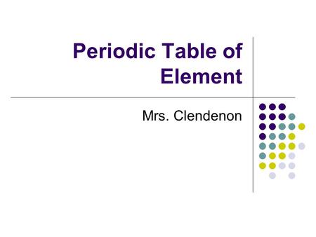 Periodic Table of Element