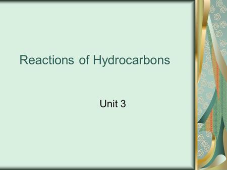 Reactions of Hydrocarbons