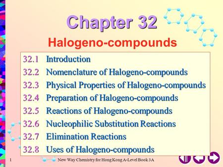 New Way Chemistry for Hong Kong A-Level Book 3A1 Halogeno-compounds 32.1Introduction 32.2Nomenclature of Halogeno-compounds 32.3Physical Properties of.