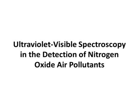 Nitrogen Oxides Pollution