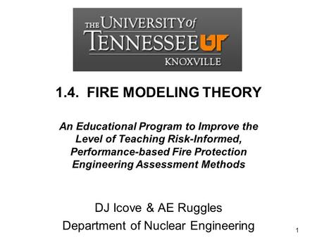 DJ Icove & AE Ruggles Department of Nuclear Engineering