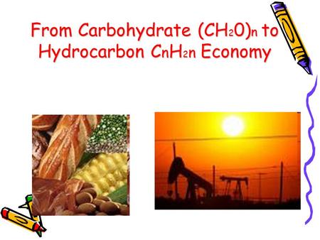 From Carbohydrate (CH 2 0) n to Hydrocarbon C n H 2 n Economy.