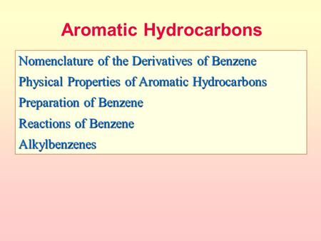 Aromatic Hydrocarbons