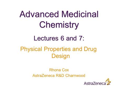 Advanced Medicinal Chemistry