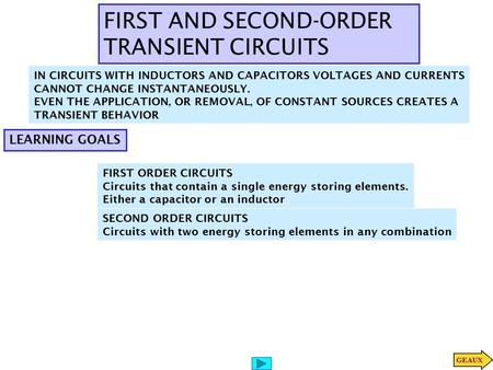 FIRST AND SECOND-ORDER TRANSIENT CIRCUITS