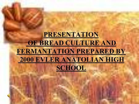 PRESENTATION OF BREAD CULTURE AND FERMANTATION PREPARED BY 2000 EVLER ANATOLIAN HIGH SCHOOL.