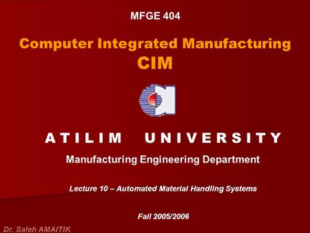 Computer Integrated Manufacturing CIM