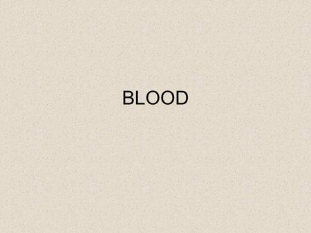 BLOOD. The Cardiovascular System: blood in context Function of C.V.S. is transport/distribution/circulation Transport requires: 1.Medium of transport: